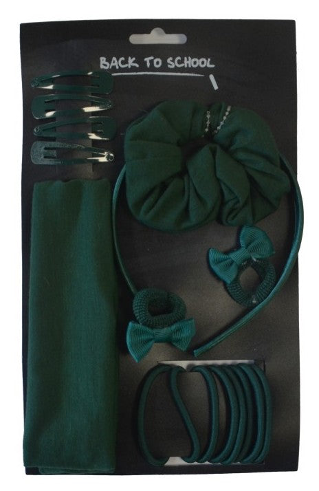 Large School Hair Set Bottle Green Large School Hair Set Bottle Green