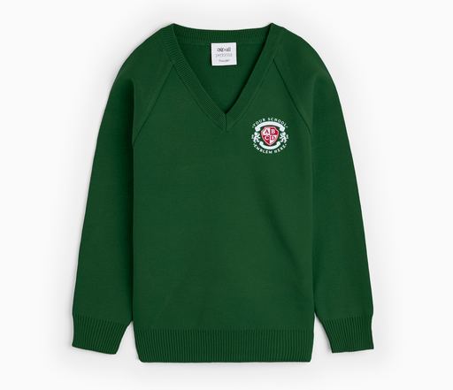 V-Neck Pullover - Bottle Green V-Neck Pullover - Bottle Green