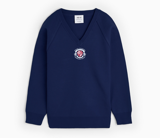 V-Neck Pullover - Navy (Centre Logo) V-Neck Pullover - Navy (Centre Logo)
