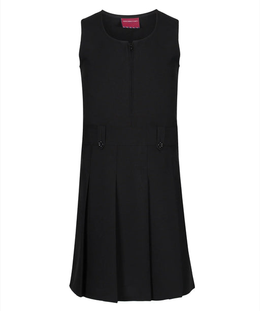 Pinafore Dress - Flower Button - Black Pinafore Dress - Flower Button - Black