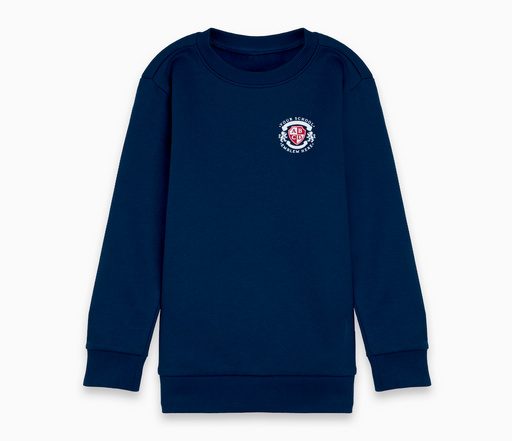 Round Neck Sweatshirt - Navy Blue Round Neck Sweatshirt - Navy Blue