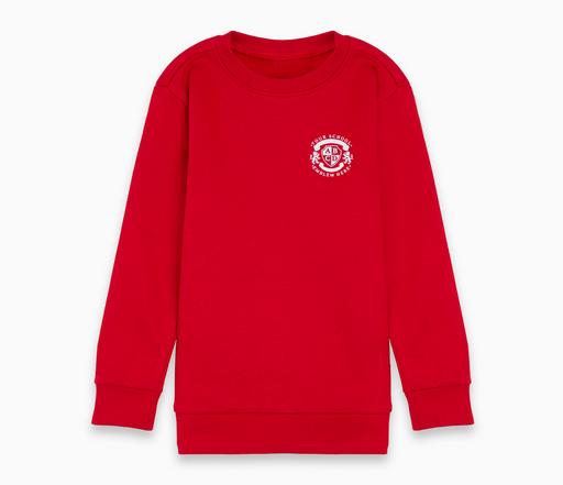 Round Neck Sweatshirt - Red Round Neck Sweatshirt - Red