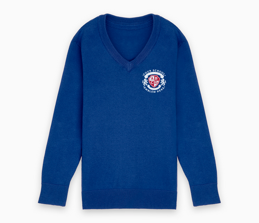 Lightweight V-Neck Cotton Jumper - Bright Royal Blue Lightweight V-Neck Cotton Jumper - Bright Royal Blue