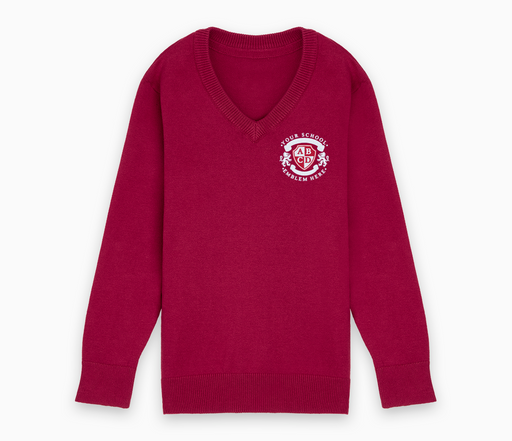 Lightweight V-Neck Cotton Jumper - Burgundy Lightweight V-Neck Cotton Jumper - Burgundy