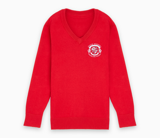 Lightweight V-Neck Cotton Jumper - Red Lightweight V-Neck Cotton Jumper - Red