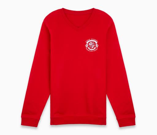 V-Neck Sweatshirt - Red V-Neck Sweatshirt - Red