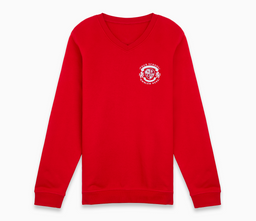V-Neck Sweatshirt - Red
