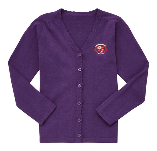 Lightweight Scallop Edge Cotton Cardigan - Purple Lightweight Scallop Edge Cotton Cardigan - Purple