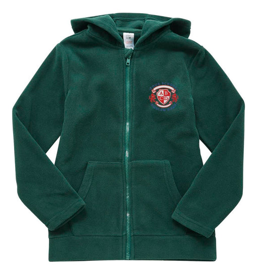 Zip-Through Fleece With Hood - Bottle Green Zip-Through Fleece With Hood - Bottle Green