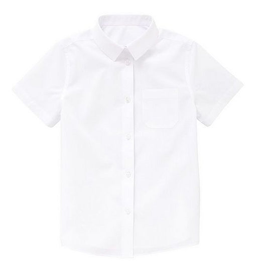 5 Pack Of Girls Easy Care Short Sleeve Shirts - White