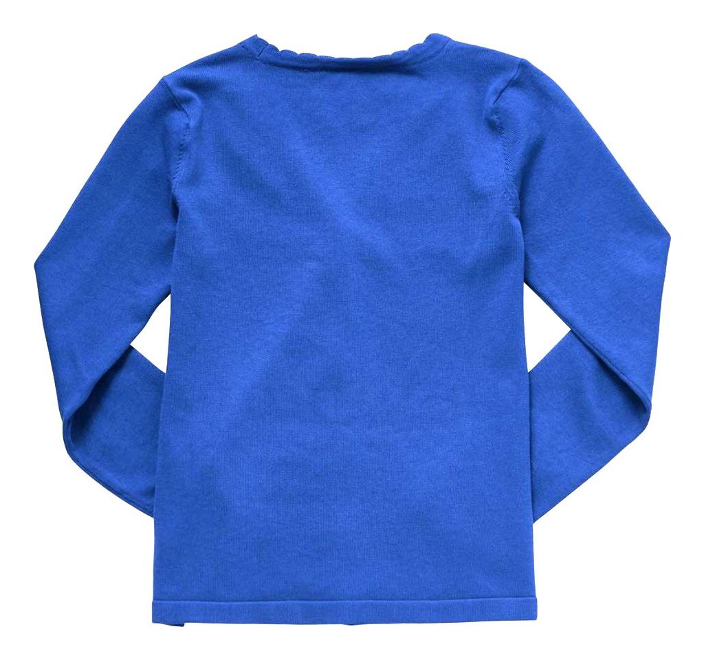Lightweight Scallop Edge Cotton Cardigan - Royal Blue