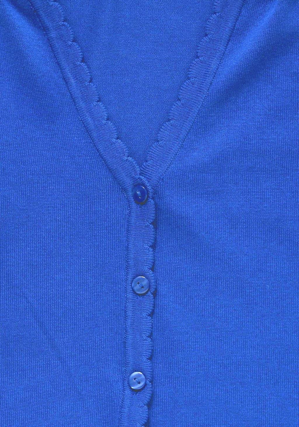 Lightweight Scallop Edge Cotton Cardigan - Royal Blue