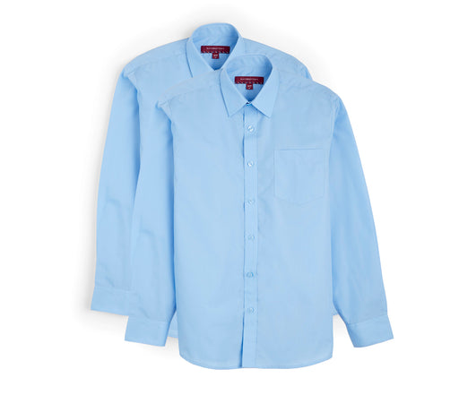 Boys Shirt - Long Sleeved - Twin Pack - Blue