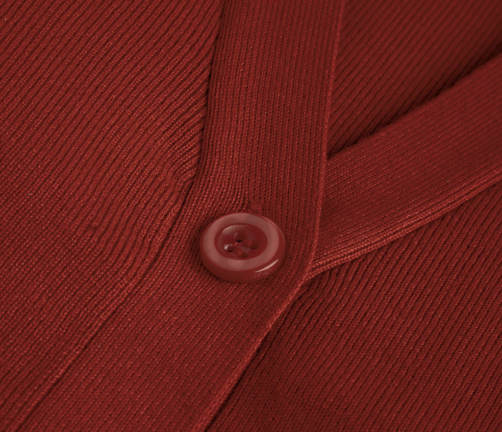 Knitted Cardigan - Burgundy