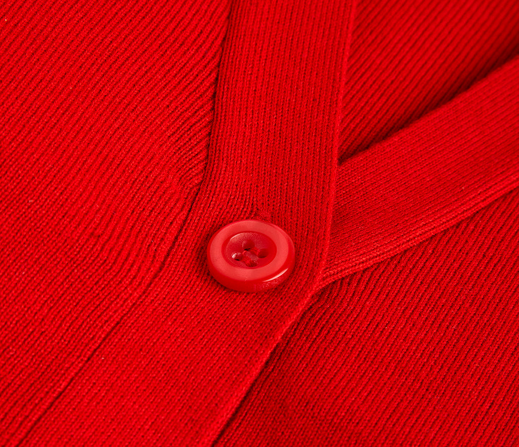 Knitted Cardigan - Red