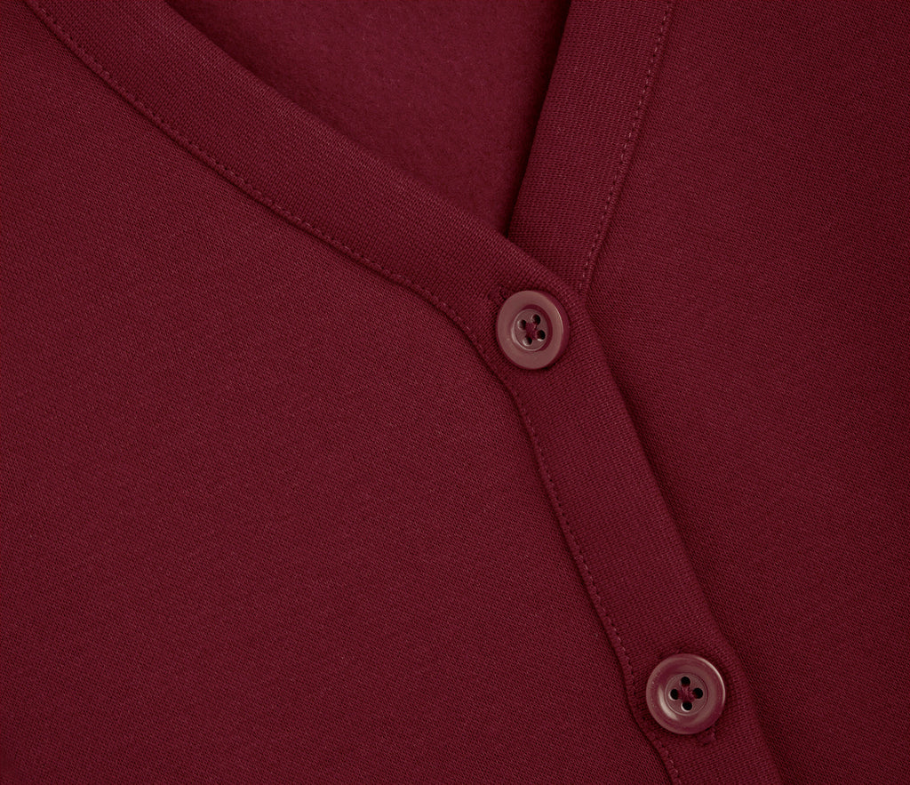 Jersey Cardigan - Burgundy