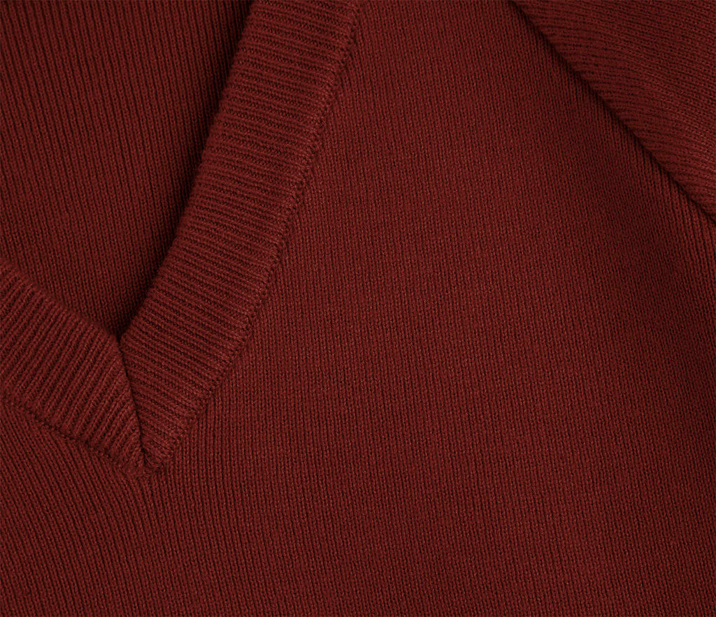 V-Neck Pullover - Burgundy