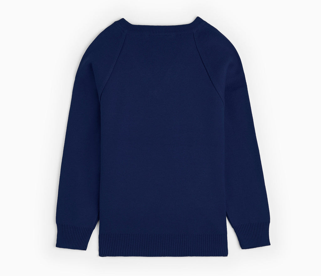 V-Neck Pullover - Navy (Centre Logo)
