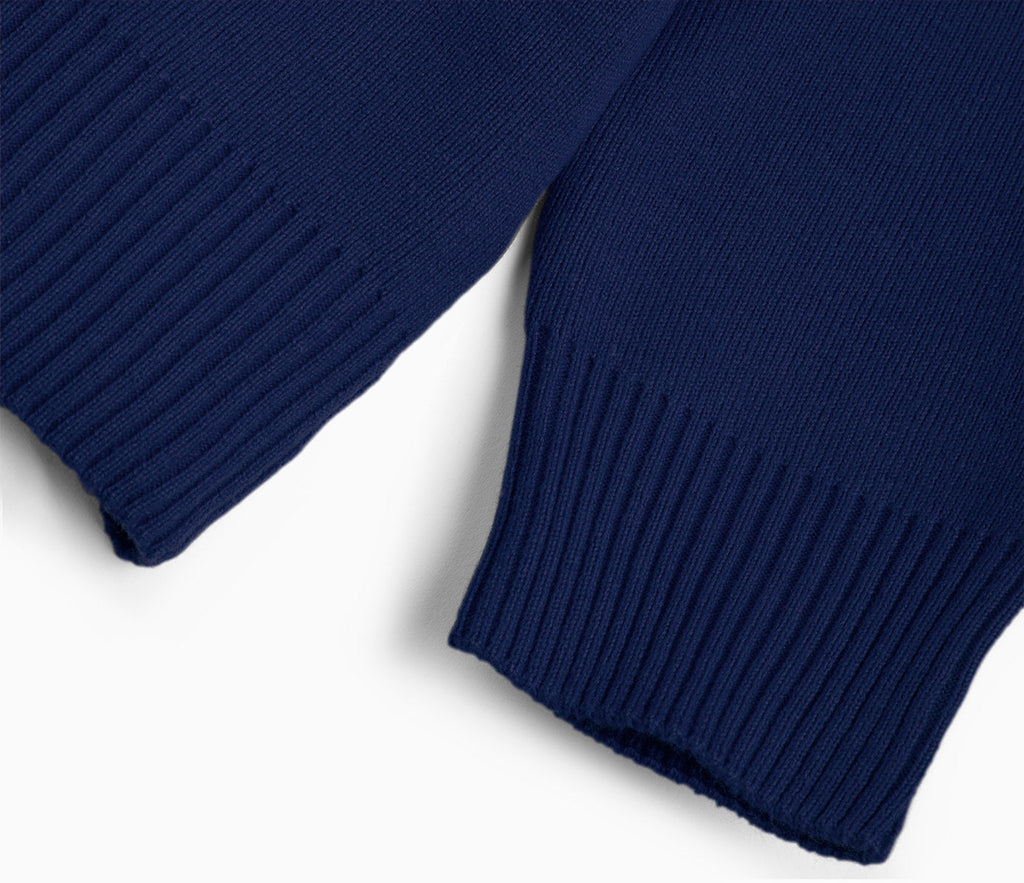 V-Neck Pullover - Navy (Centre Logo)