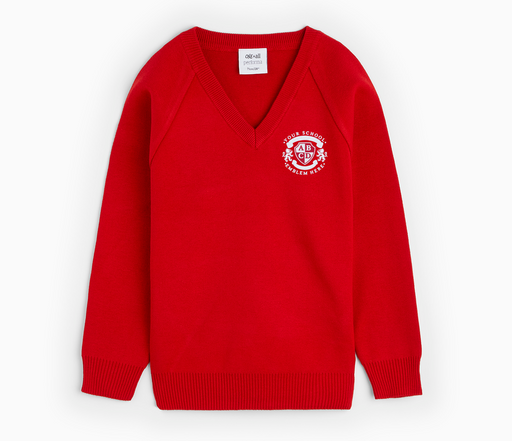 V-Neck Pullover - Red