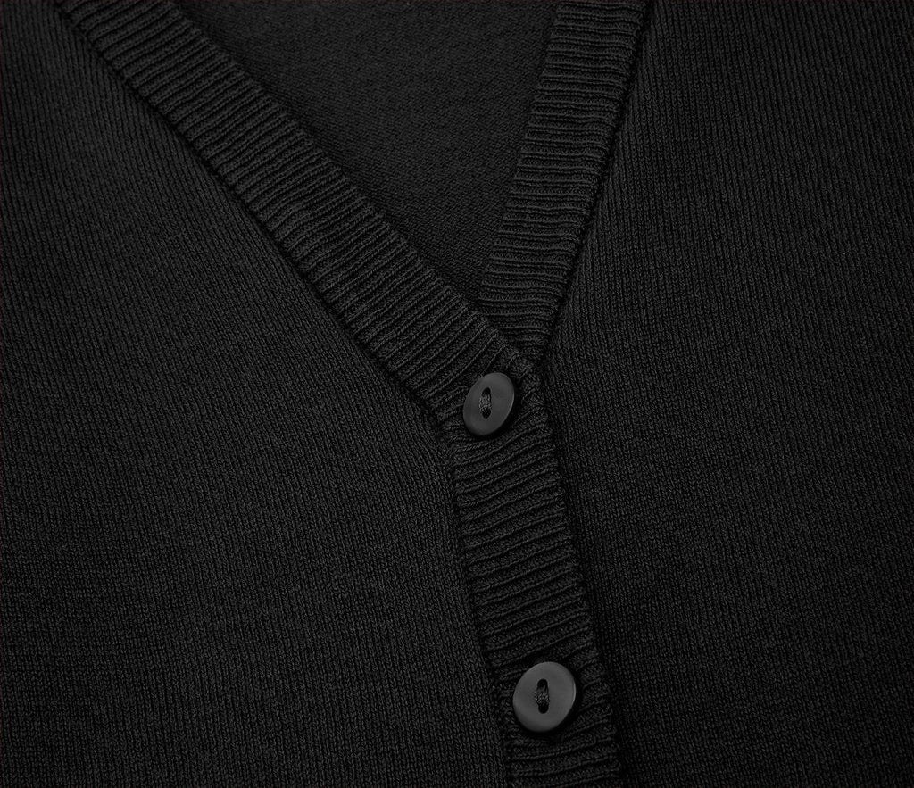 Lightweight Straight Edge Cardigan - Black