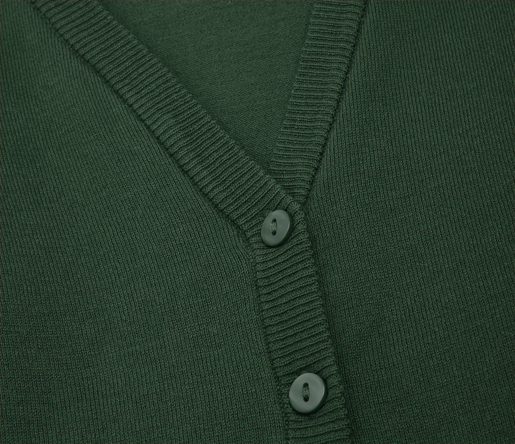 Lightweight Straight Edge Cardigan - Bottle Green