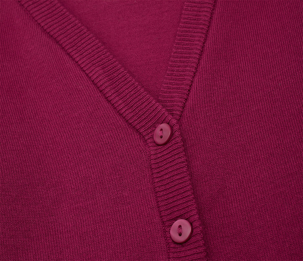 Lightweight Straight Edge Cardigan - Burgundy