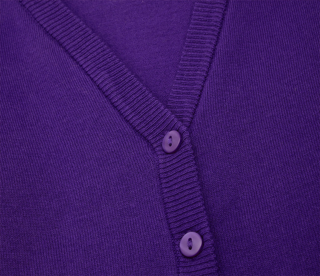 Lightweight Straight Edge Cardigan - Purple