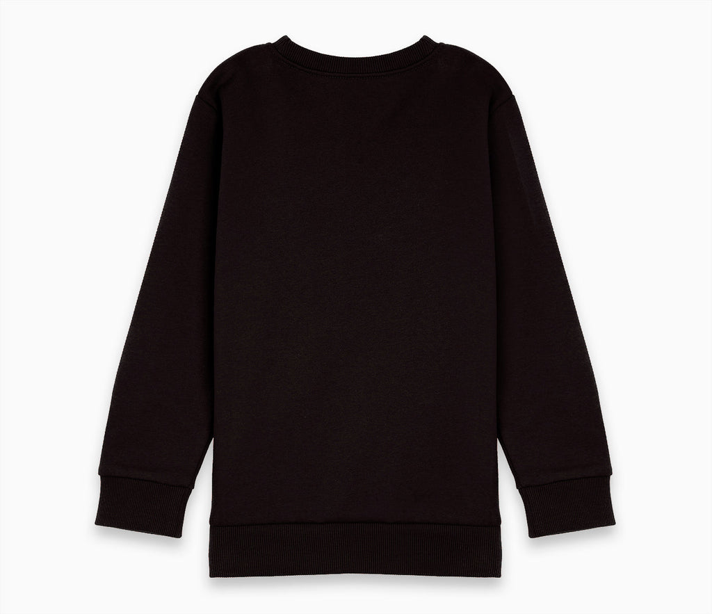 Round Neck Sweatshirt - Black