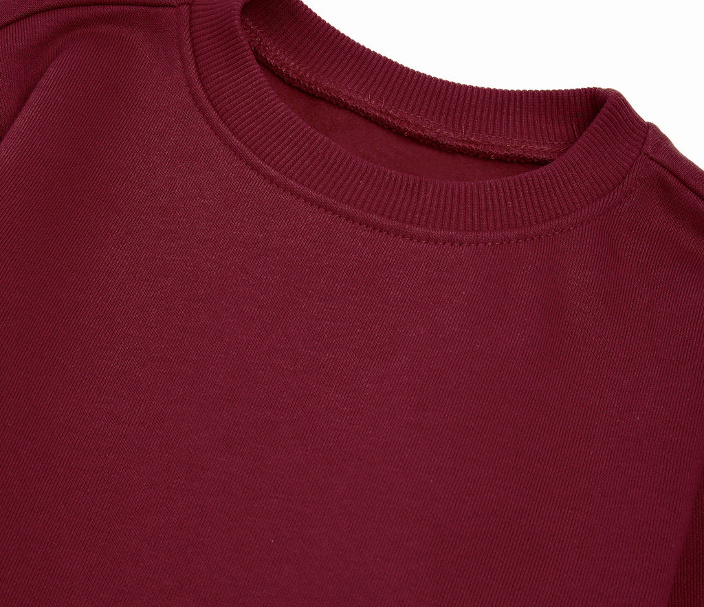 Round Neck Sweatshirt - Burgundy