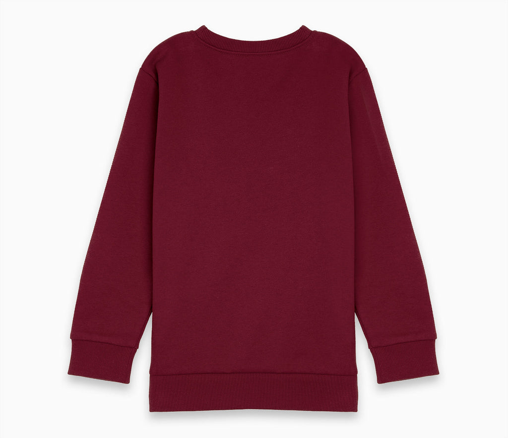 Round Neck Sweatshirt - Burgundy
