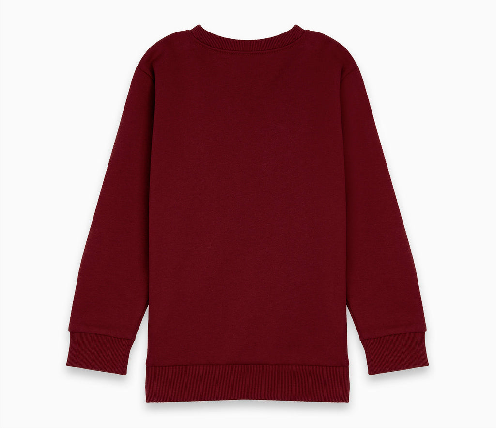 Round Neck Sweatshirt - Claret