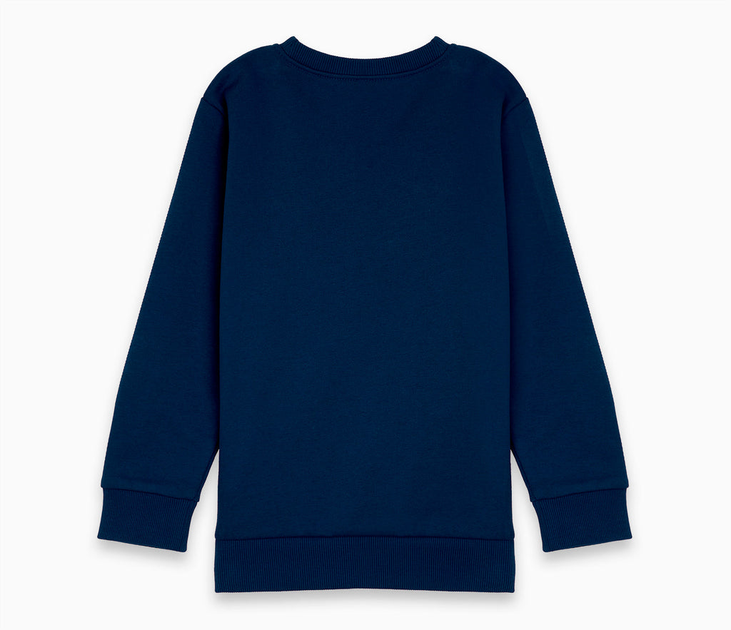 Round Neck Sweatshirt - Navy Blue