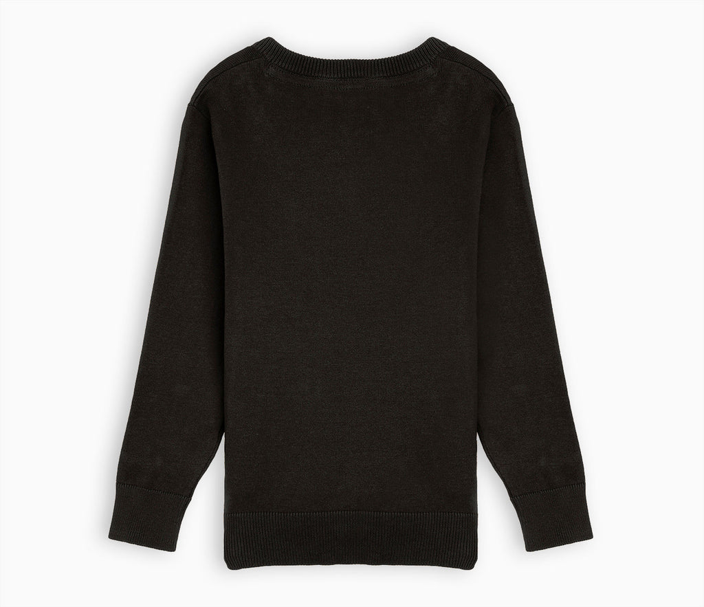 Lightweight V-Neck Cotton Jumper - Dark Grey