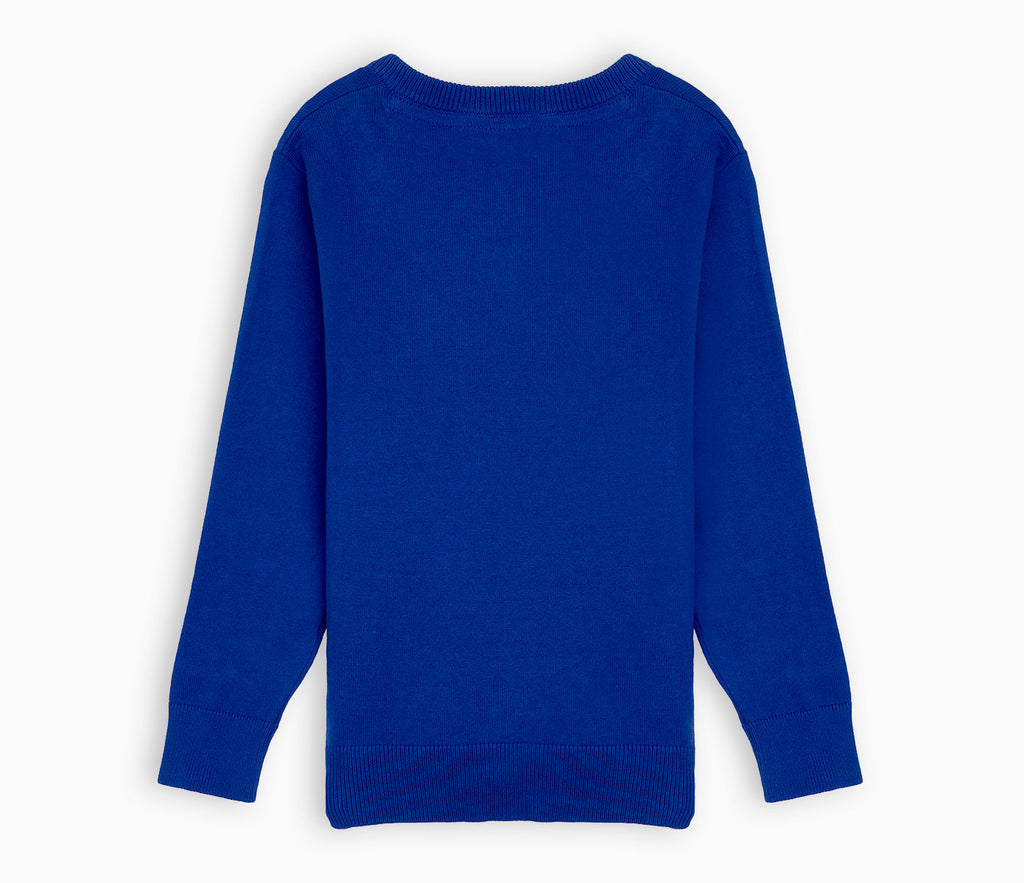 Lightweight V-Neck Cotton Jumper - Royal Blue