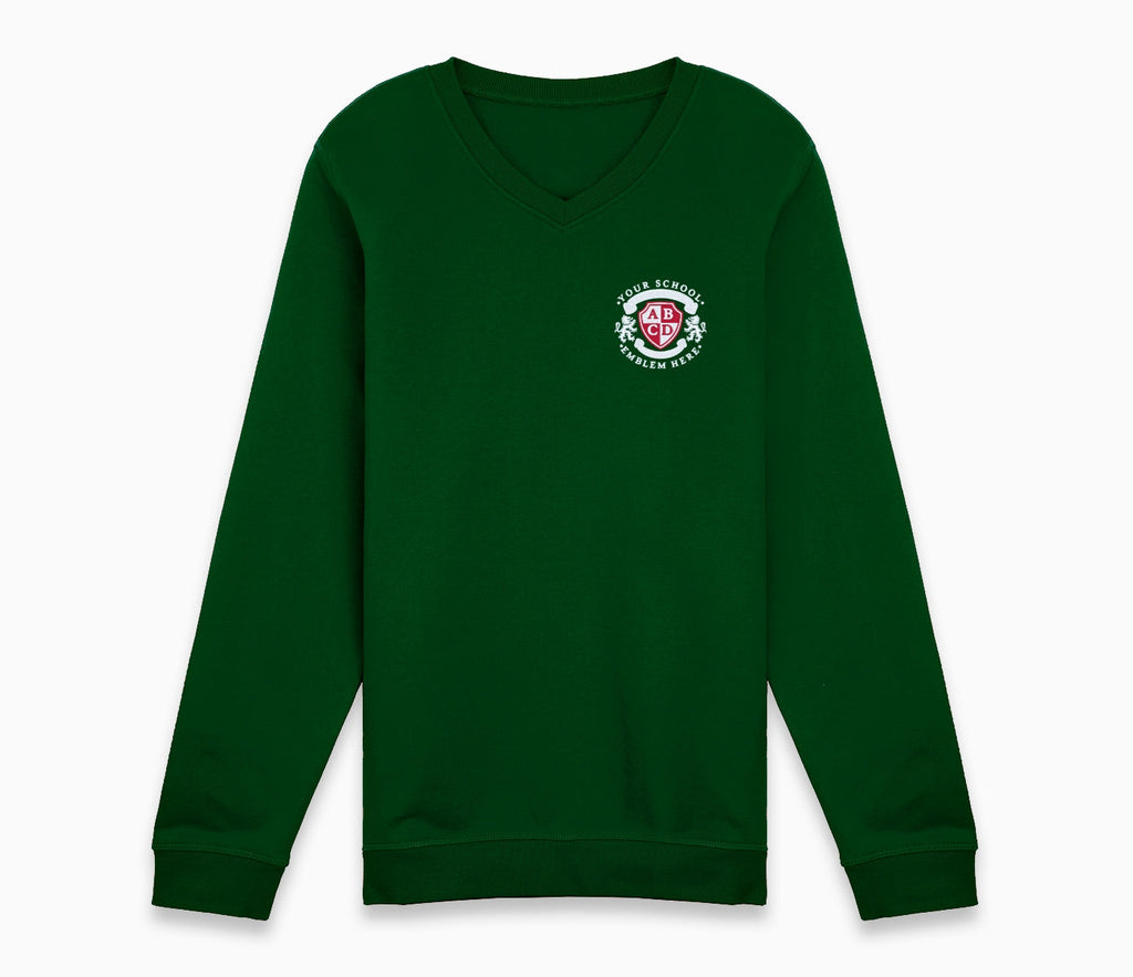 V-Neck Sweatshirt - Bottle Green