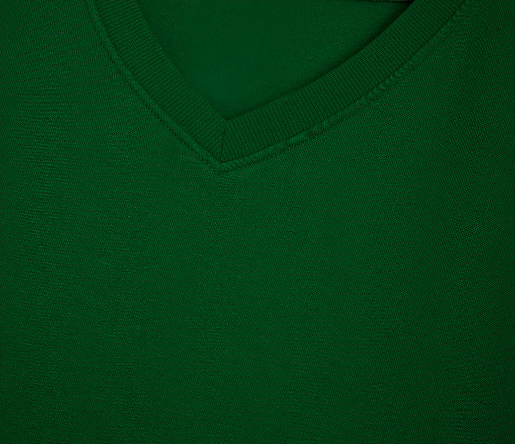 V-Neck Sweatshirt - Bottle Green