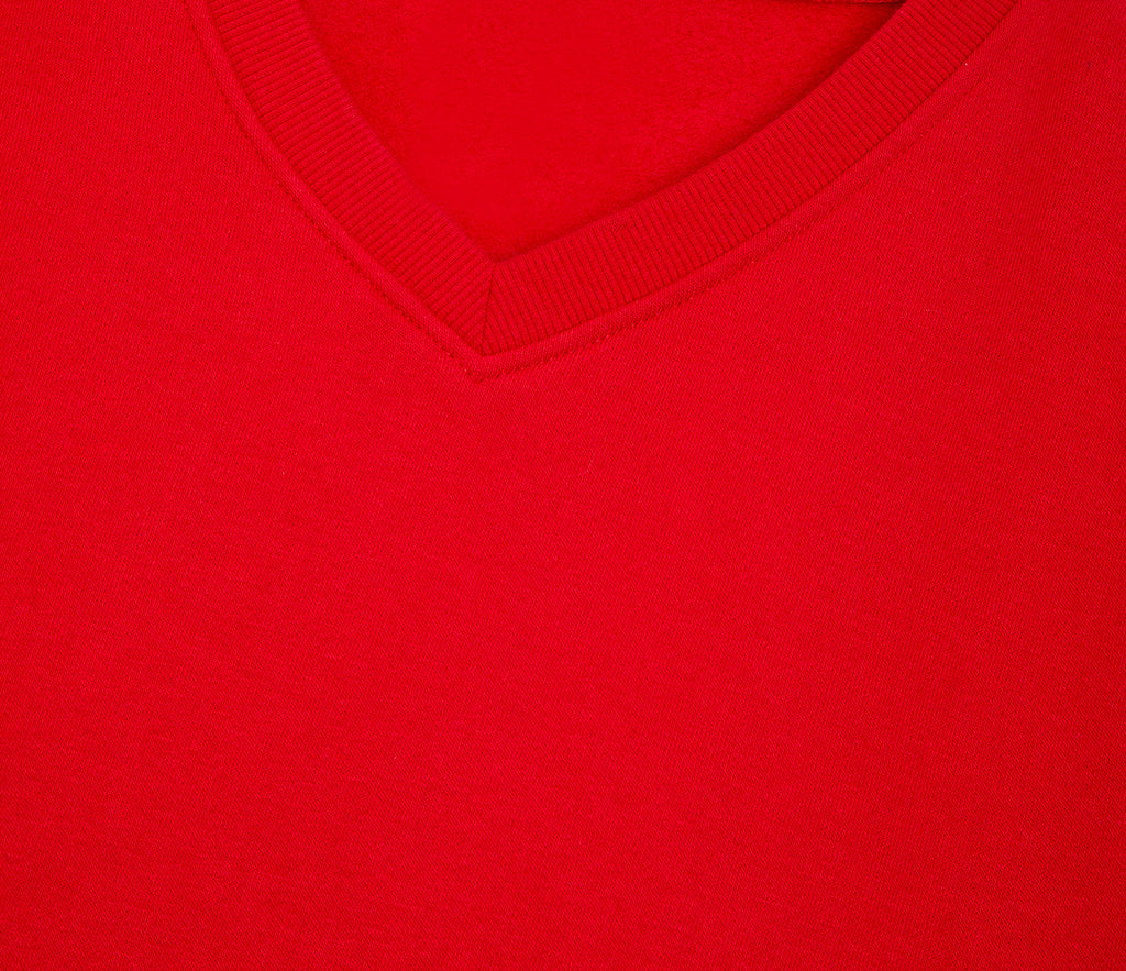 V-Neck Sweatshirt - Red