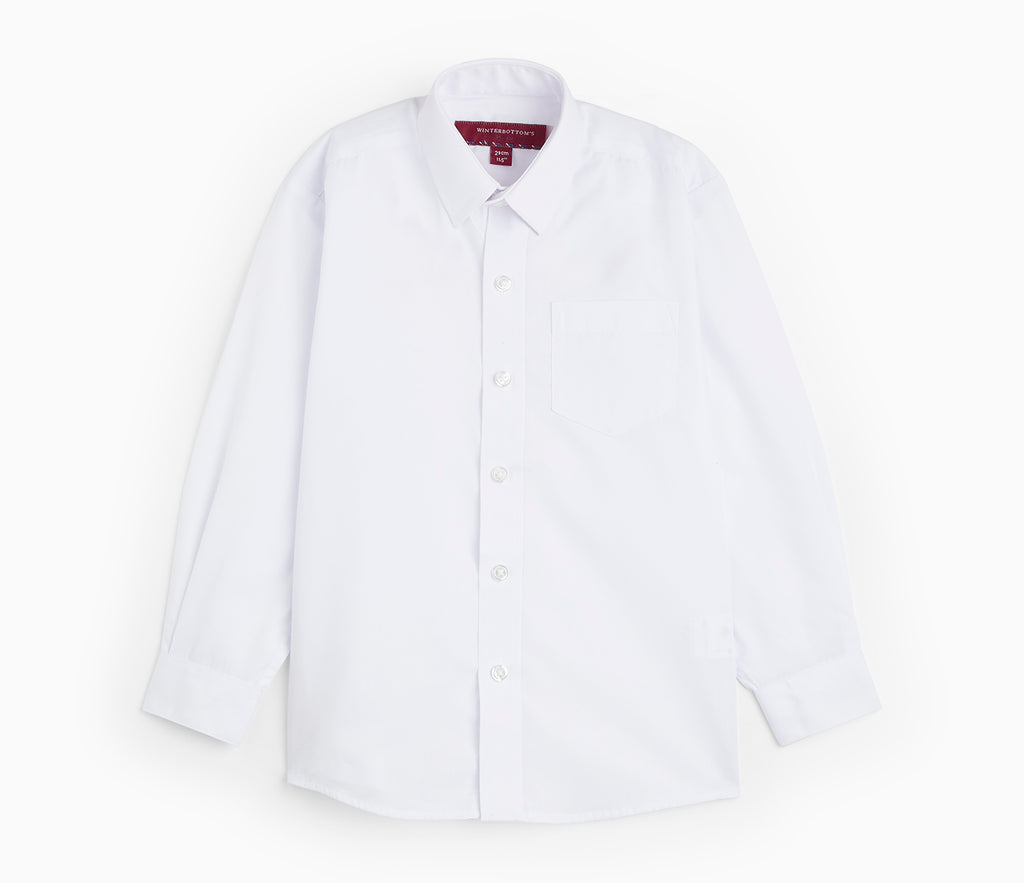 Boys Shirt - Long Sleeved - Twin Pack - White