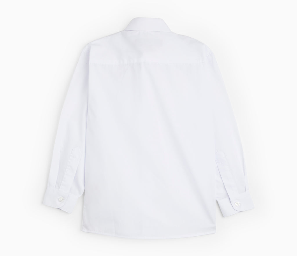 Boys Shirt - Long Sleeved - Twin Pack - White
