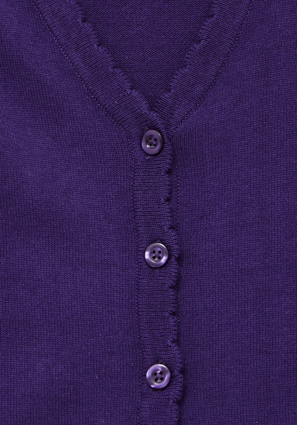 Lightweight Scallop Edge Cotton Cardigan - Purple