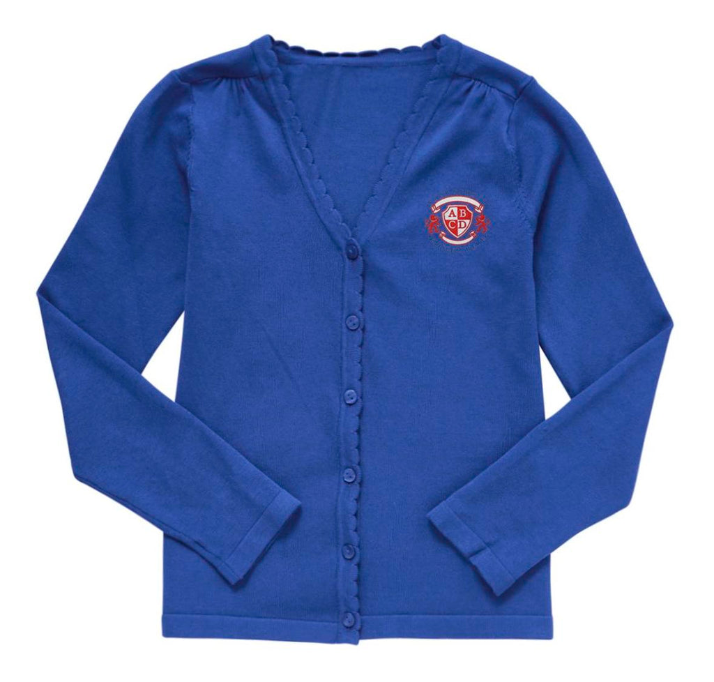 Lightweight Scallop Edge Cotton Cardigan - Bright Royal Blue