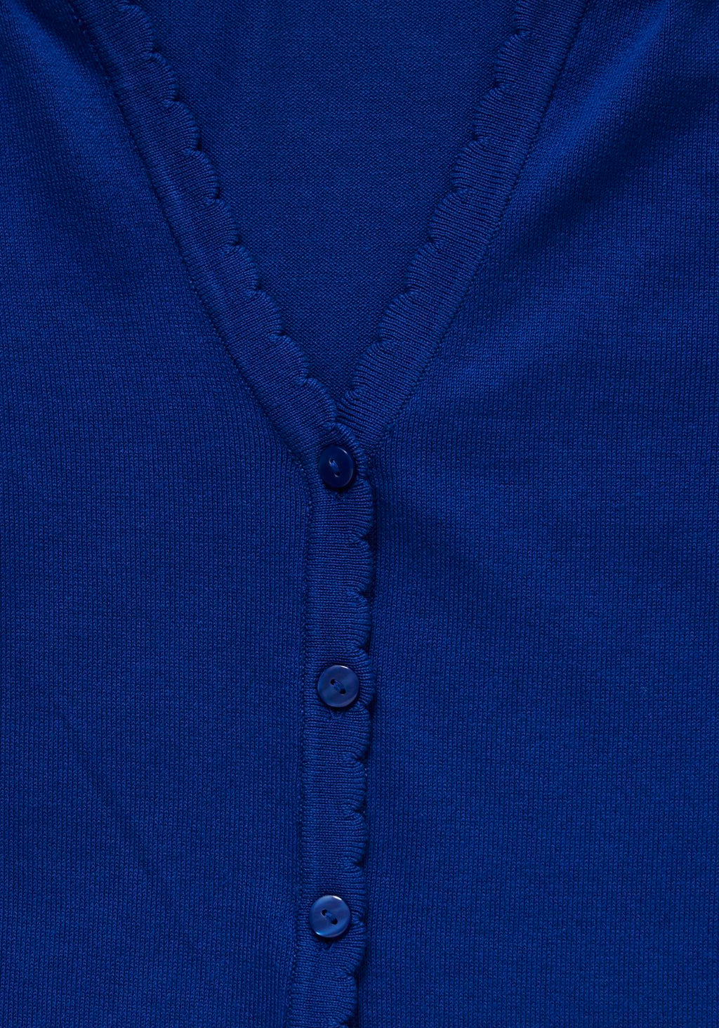 Lightweight Scallop Edge Cotton Cardigan - Bright Royal Blue