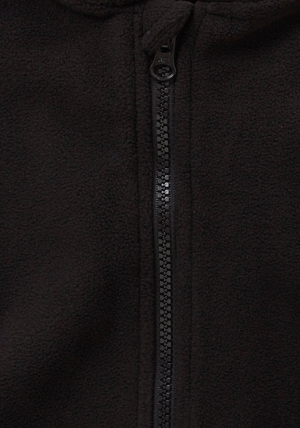 Zip-Through Fleece With Hood - Black