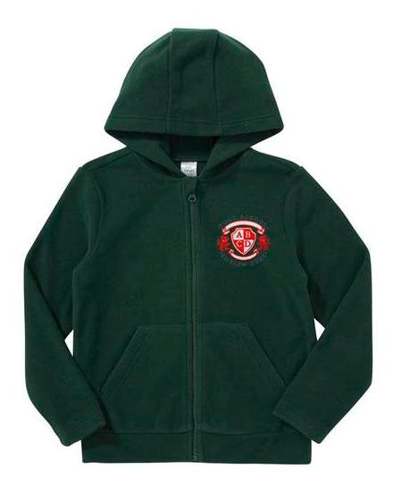 Zip-Through Fleece With Hood - Bottle Green