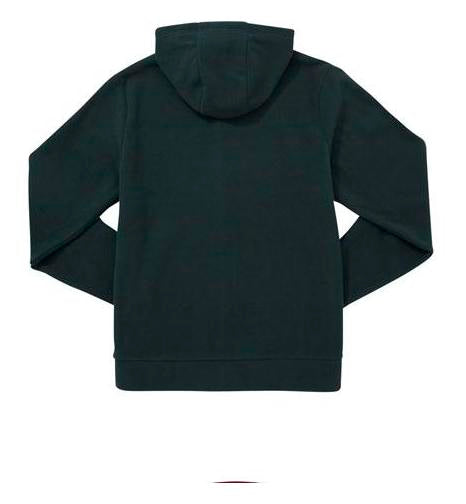 Plain Zip-Through Fleece With Hood - Bottle Green
