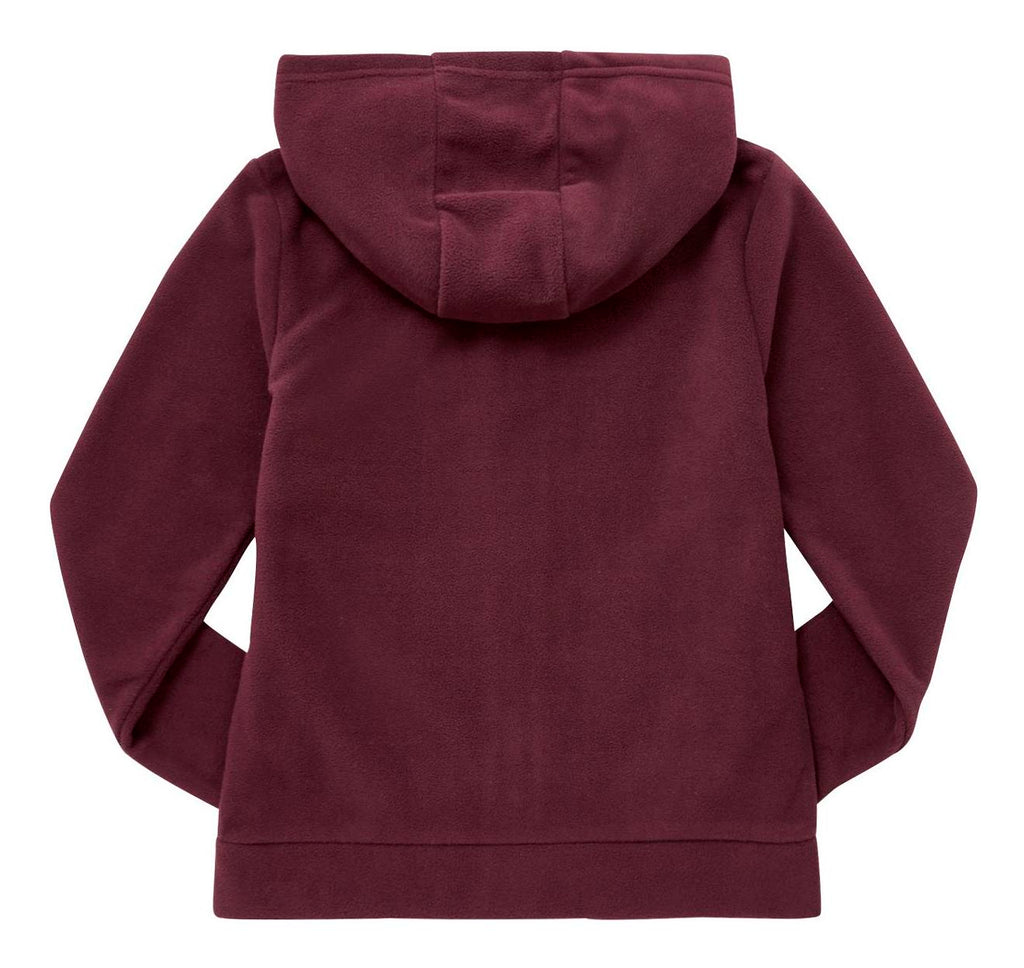 Zip-Through Fleece With Hood - Burgundy