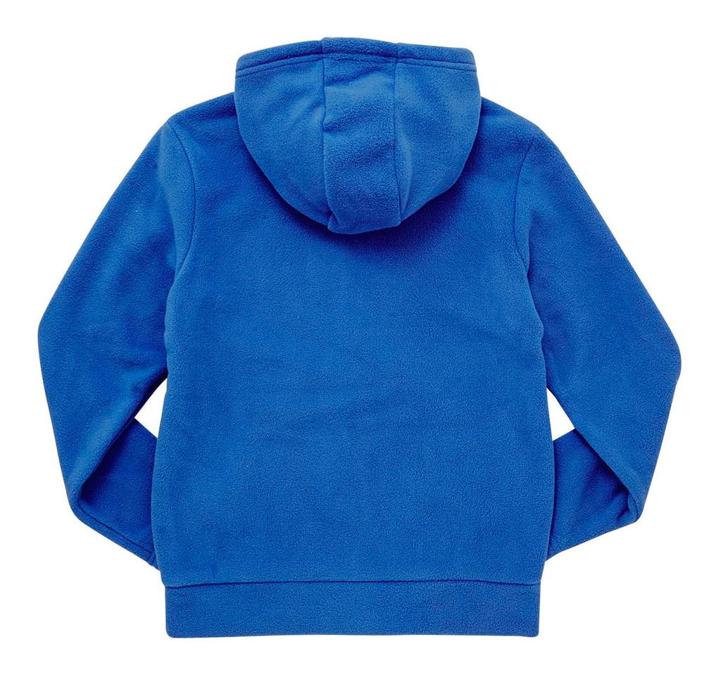 Plain Zip-Through Fleece With Hood - Royal Blue