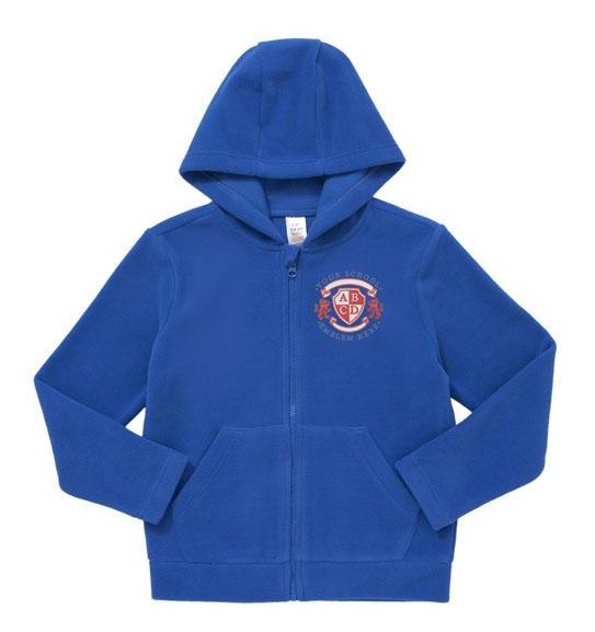 Zip-Through Fleece With Hood - Royal Blue