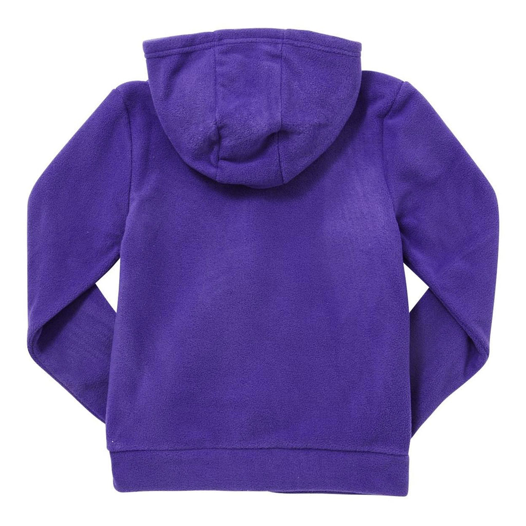 Plain Zip-Through Fleece With Hood - Purple